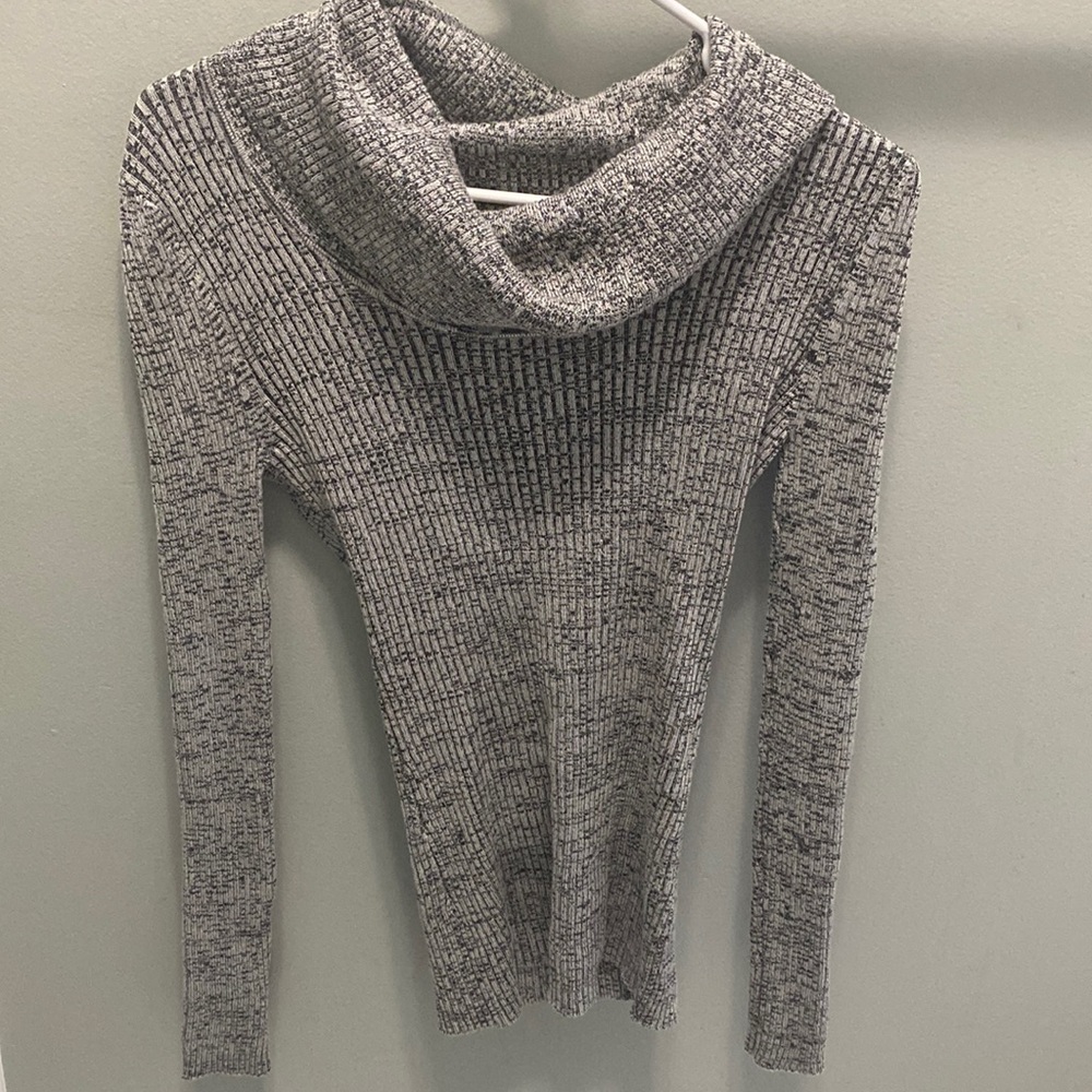 Medium gray ribbed and cowl neck sweater from Kohl’s